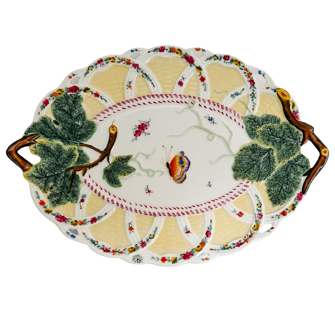Chelsea House Italian Style Reticulated Porcelain Butterfly Tray