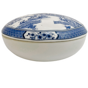 Chinese Blue Willow Porcelain Round Box