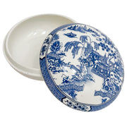 Chinese Blue Willow Porcelain Round Box