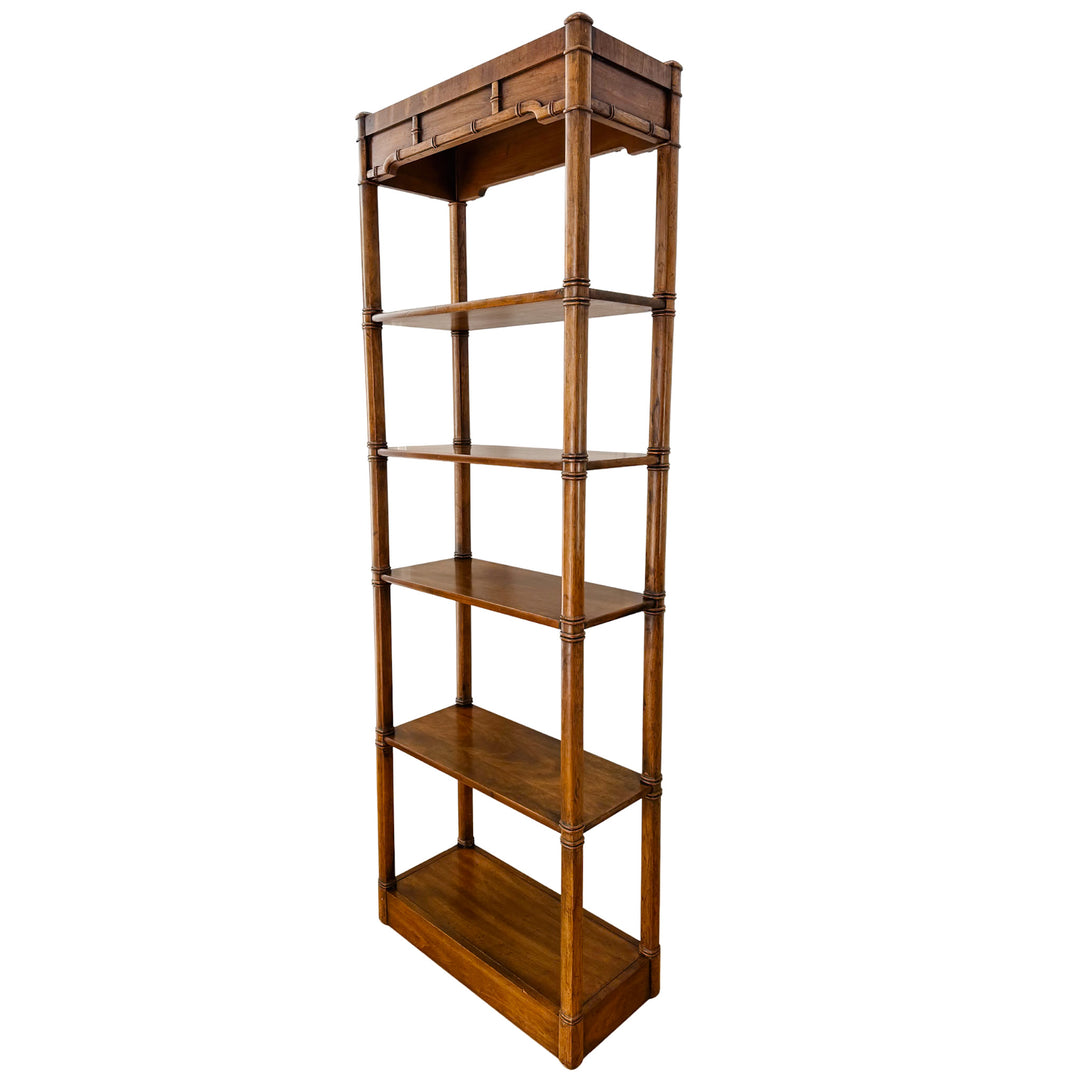 Pair of Vintage Chinese Chippendale Bamboo Etageres by Heritage  