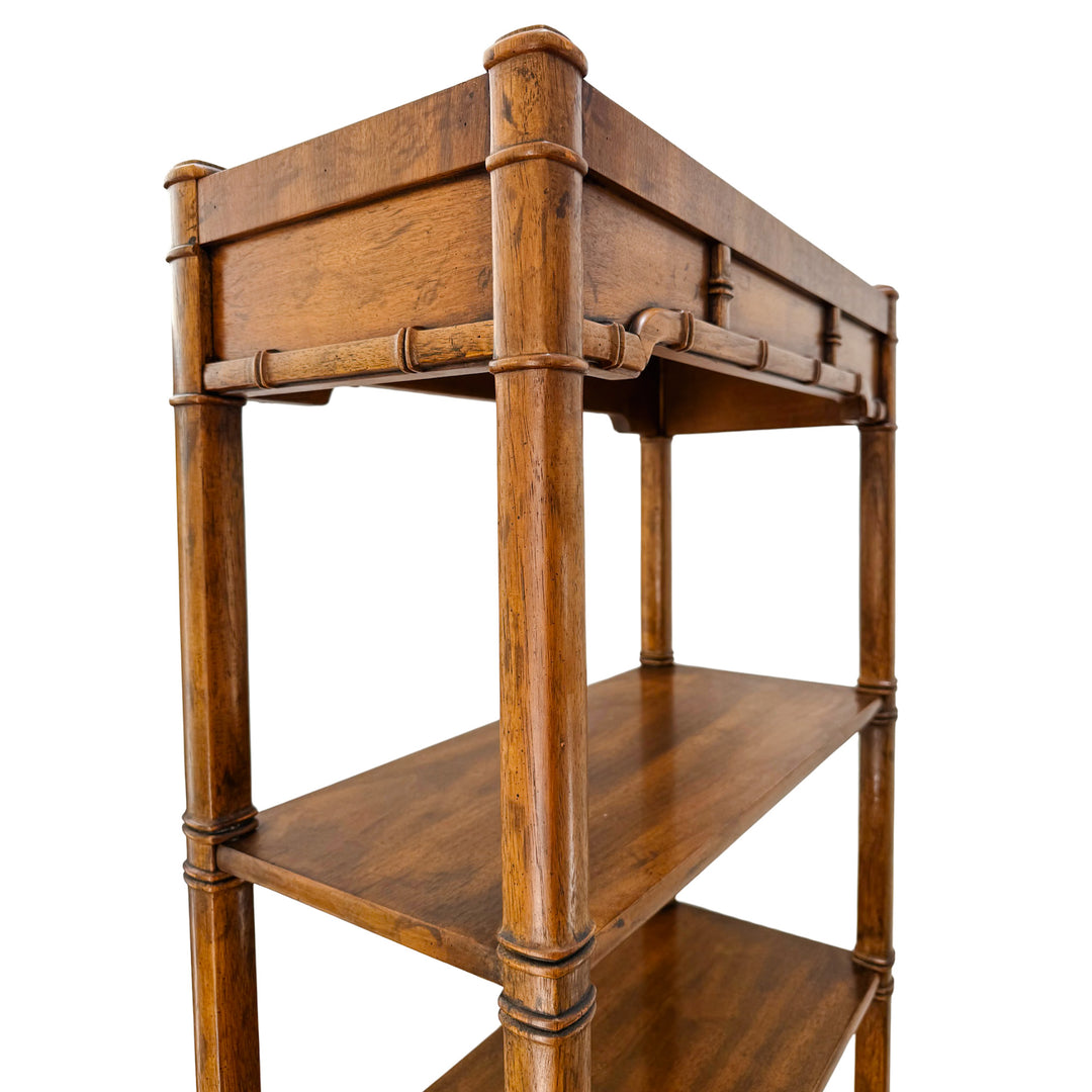 Pair of Vintage Chinese Chippendale Bamboo Etageres by Heritage  