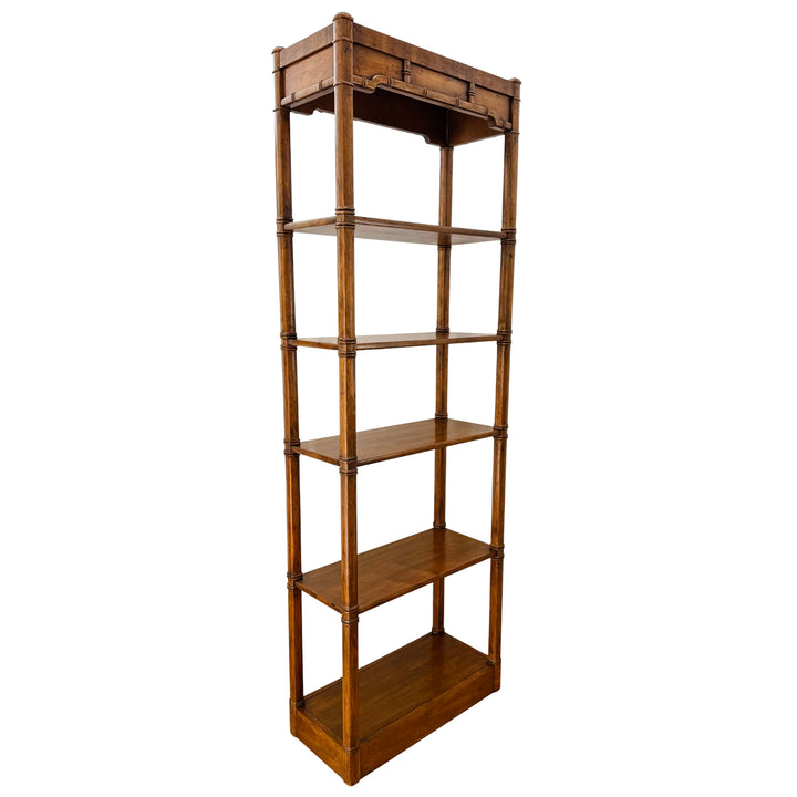 Pair of Vintage Chinese Chippendale Bamboo Etageres by Heritage  