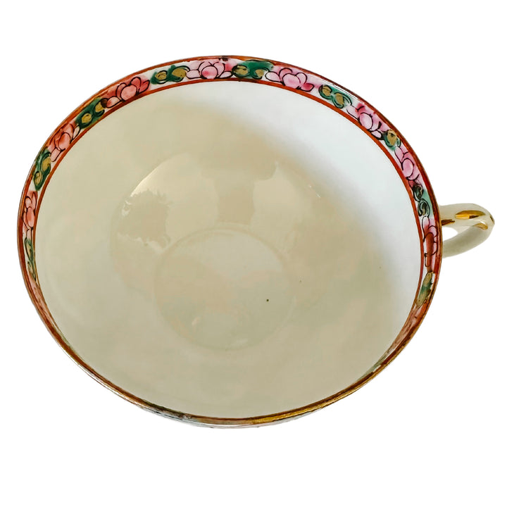 Chinese Famille Rose Medallion Tea Cup & Saucer