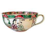 Chinese Famille Rose Medallion Tea Cup & Saucer