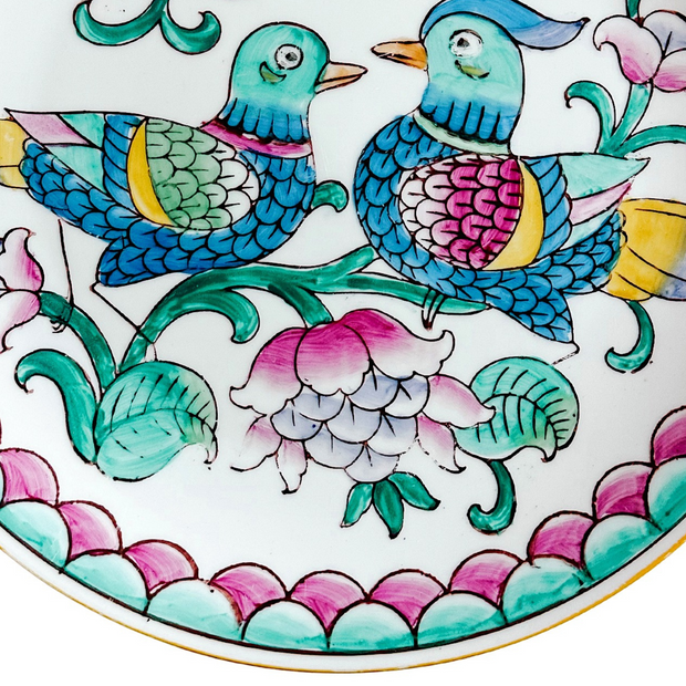 Chinese Mandarin Ducks Decorative Charger Plate