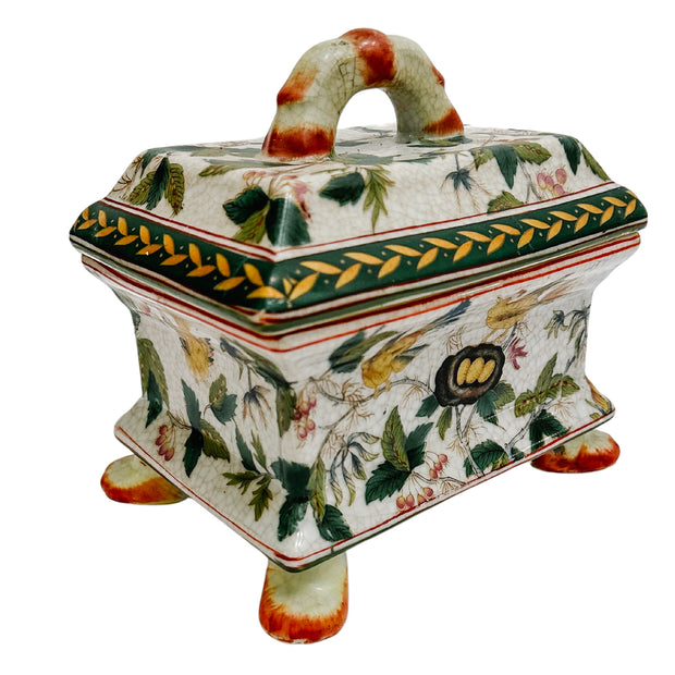 Chinese Export Pawfoot Ceramic Lidded Box