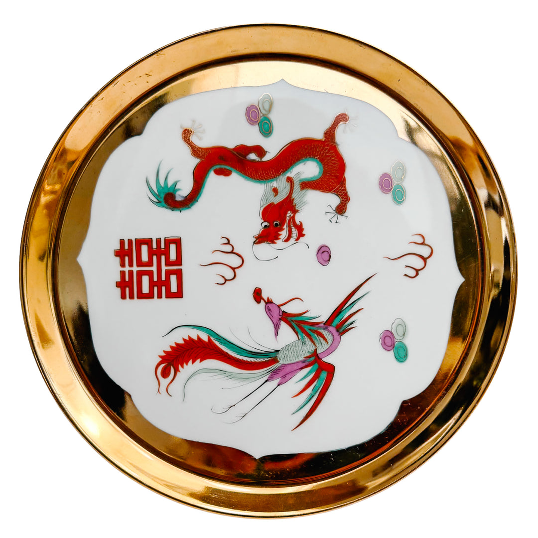 Chinese Wedding Ceremony Gold Dragon Tea Set