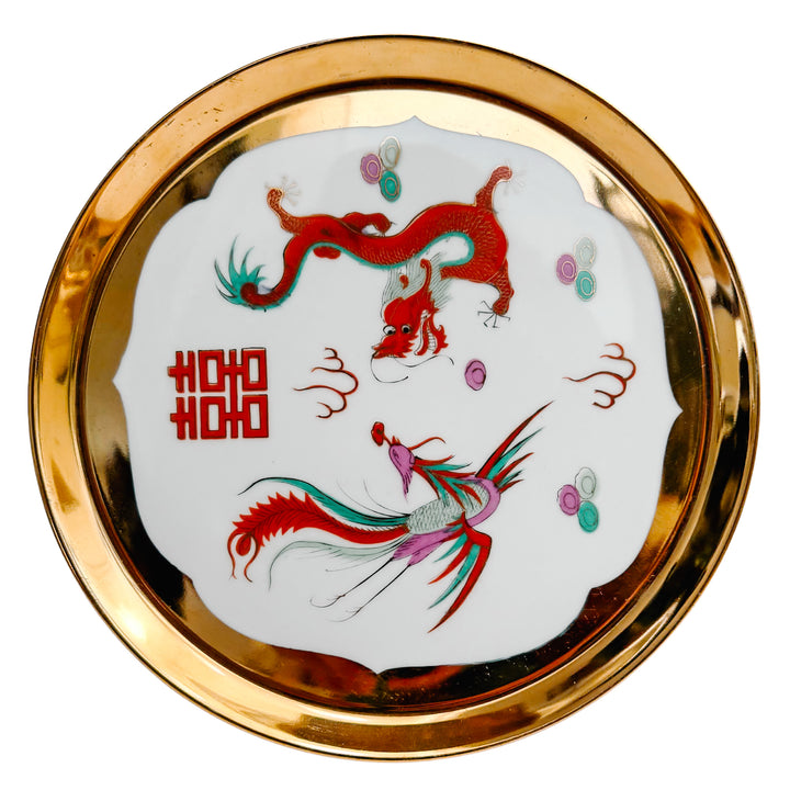 Chinese Wedding Ceremony Gold Dragon Tea Set