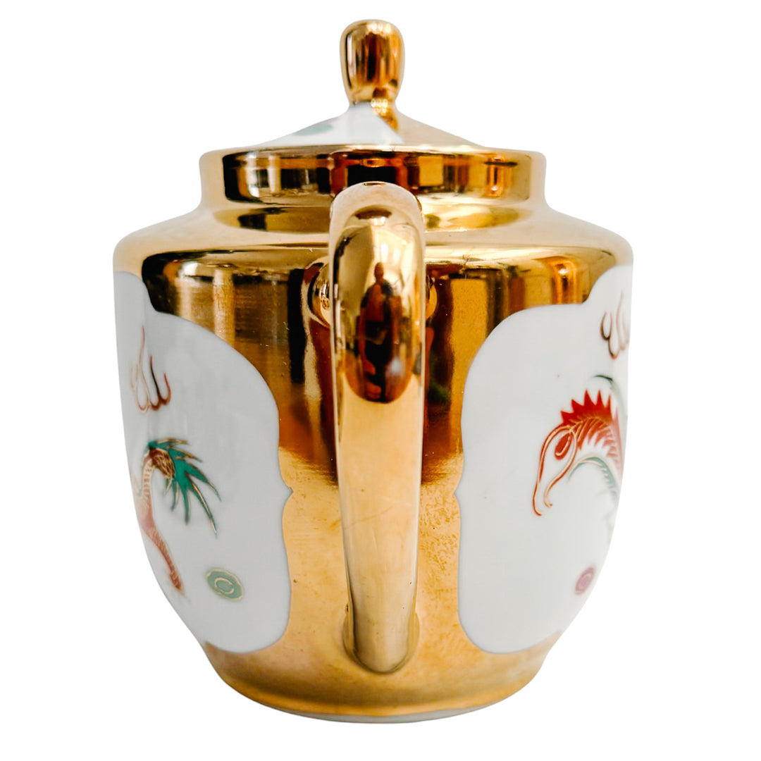 Chinese Wedding Ceremony Gold Dragon Tea Set
