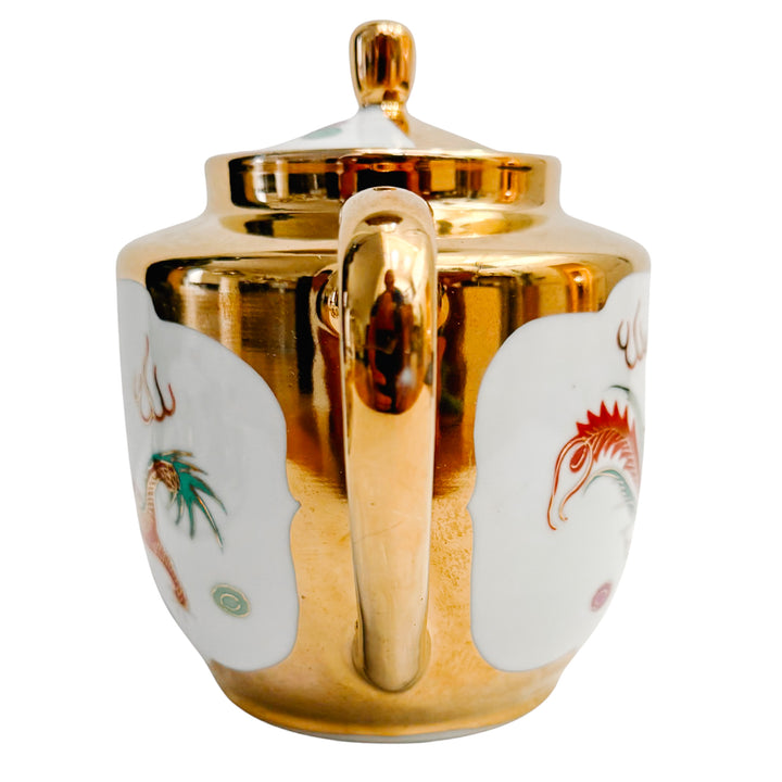 Chinese Wedding Ceremony Gold Dragon Tea Set