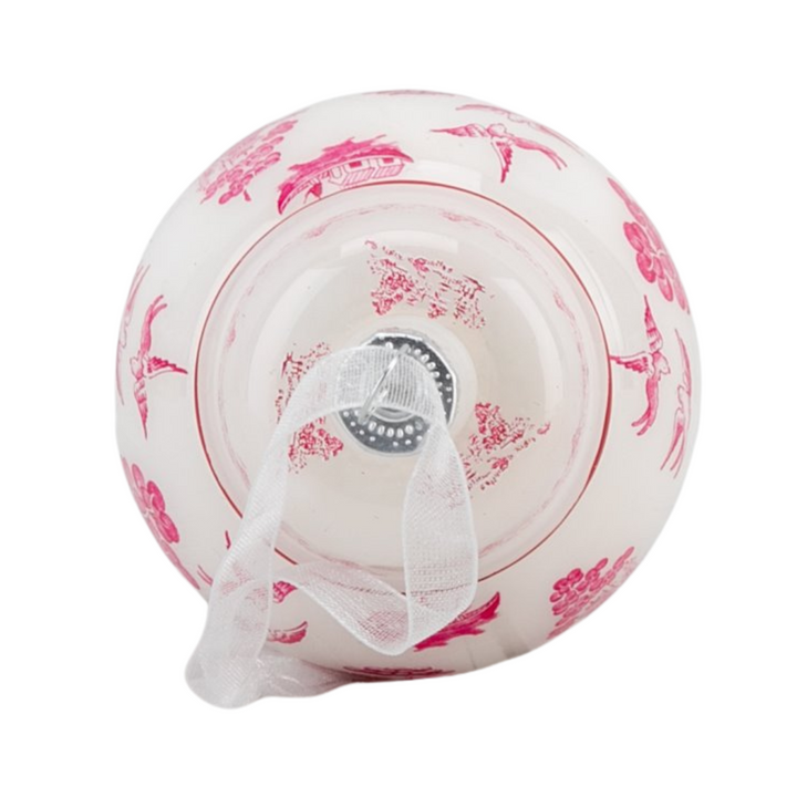 Chinoiserie Pink Willow Glass Ornament