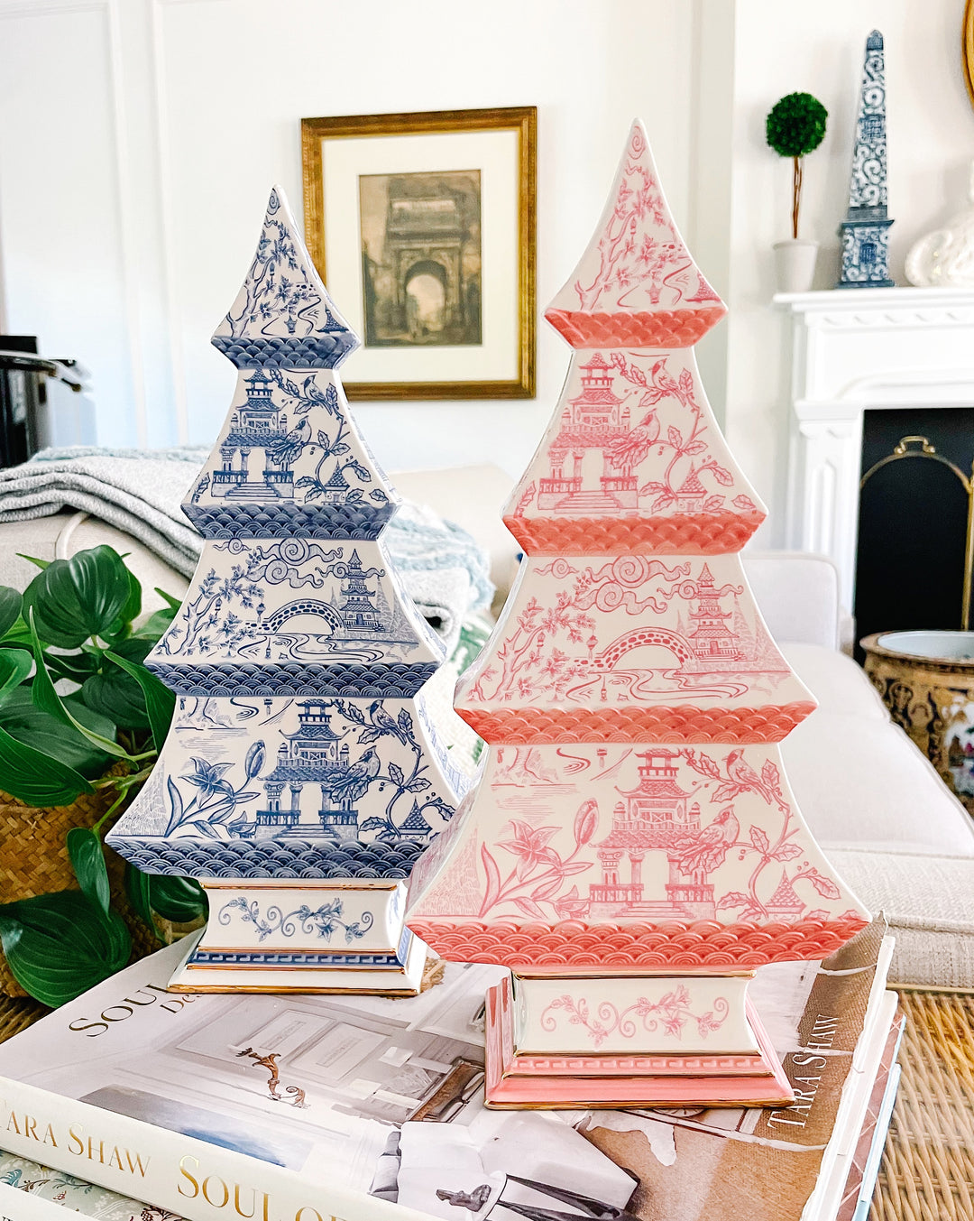 Chinoiserie Pagoda Ceramic Tree