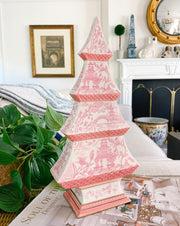 Chinoiserie Pink Pagoda Ceramic Tree