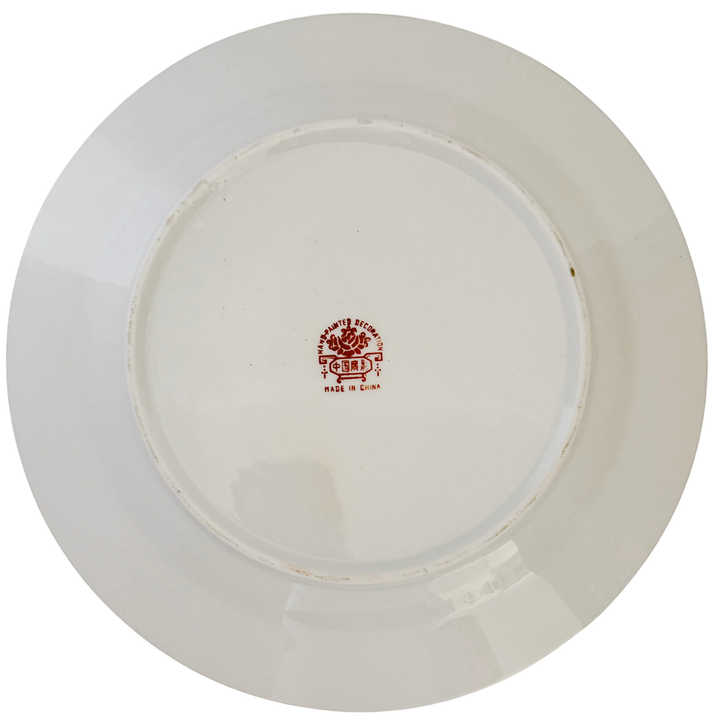 Vintage Famille Rose Hand-Painted Canton Porcelain Plate 10”