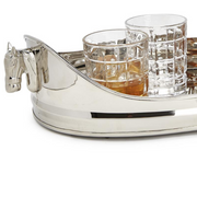 Equestrian Thoroughbred Horse Gallery Silver Tray