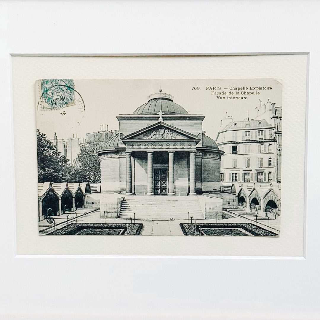 Curated Parisian Architecture & History Framed Postcard Collection