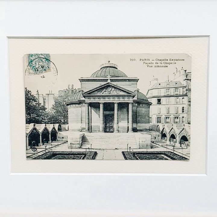 Curated Parisian Architecture & History Framed Postcard Collection