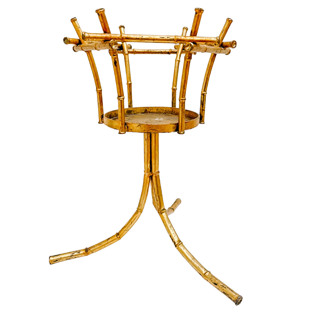 1960s Spanish Hollywood Regency Bamboo Plant Stand