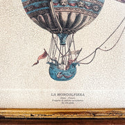 Italian Florentine Framed Hot Air Balloon Giclee Prints On Board