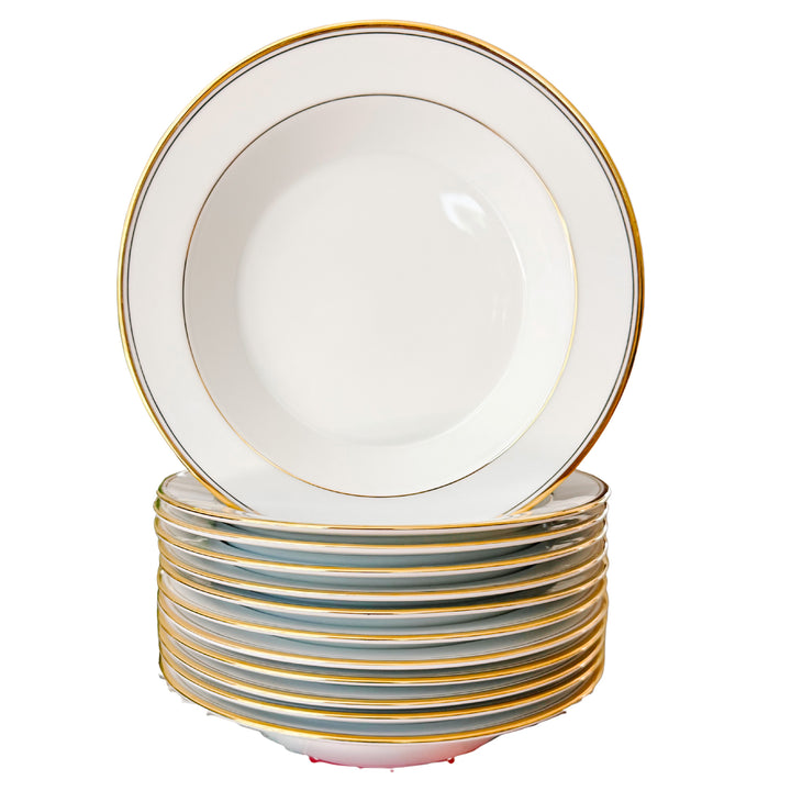 Dansk Concerto Gold Rim Soup Bowls, Set of 12
