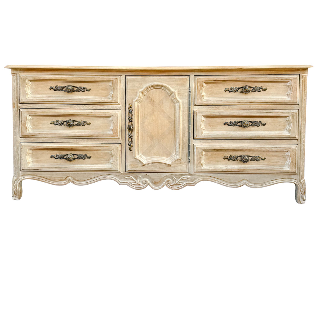 Drexel French Provincial Cabernet Blanc 9 Drawer Dresser  Credenza