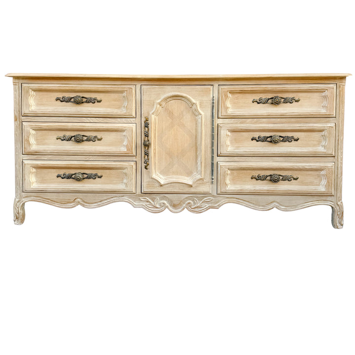 Drexel French Provincial Cabernet Blanc 9 Drawer Dresser  Credenza