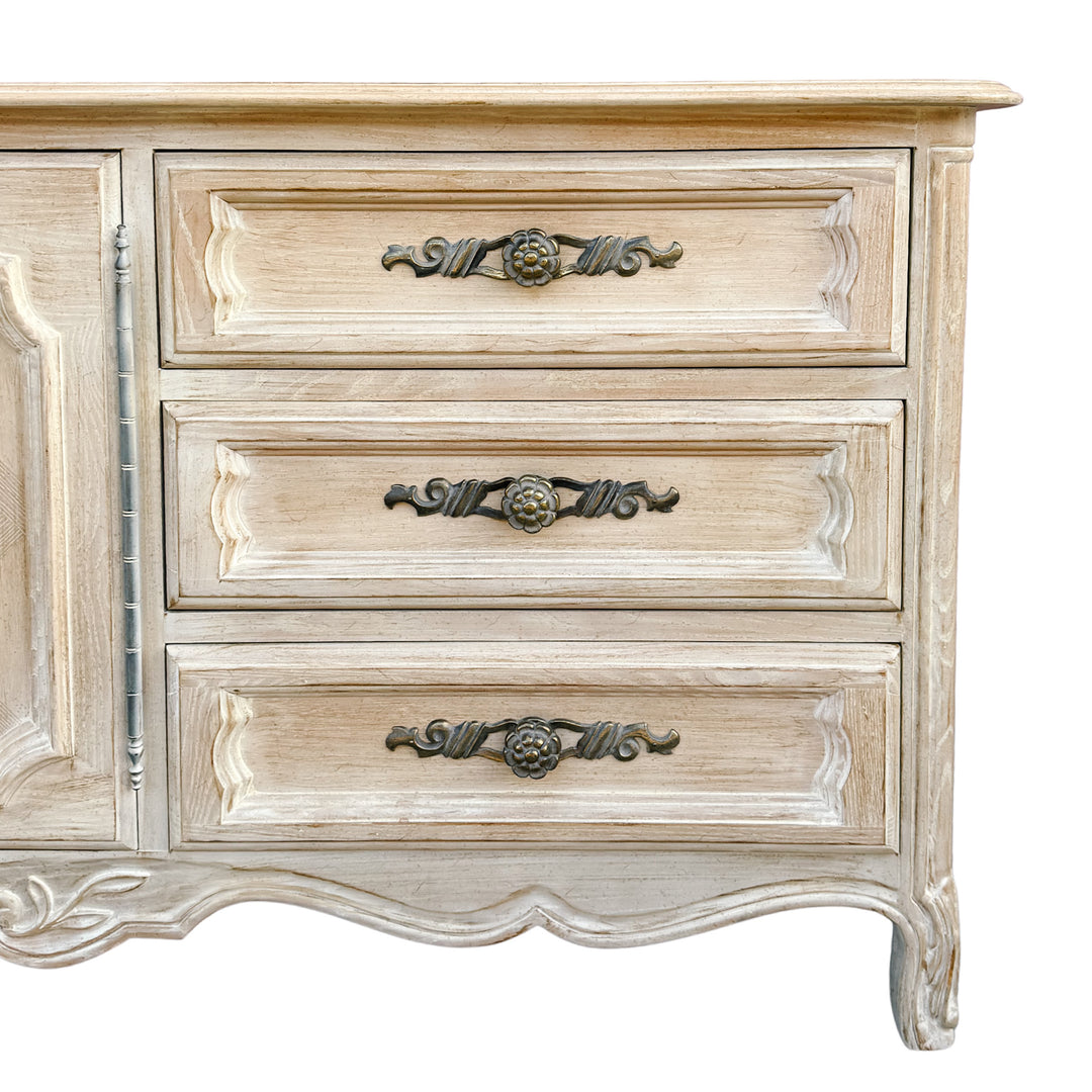 Drexel French Provincial Cabernet Blanc 9 Drawer Dresser  Credenza