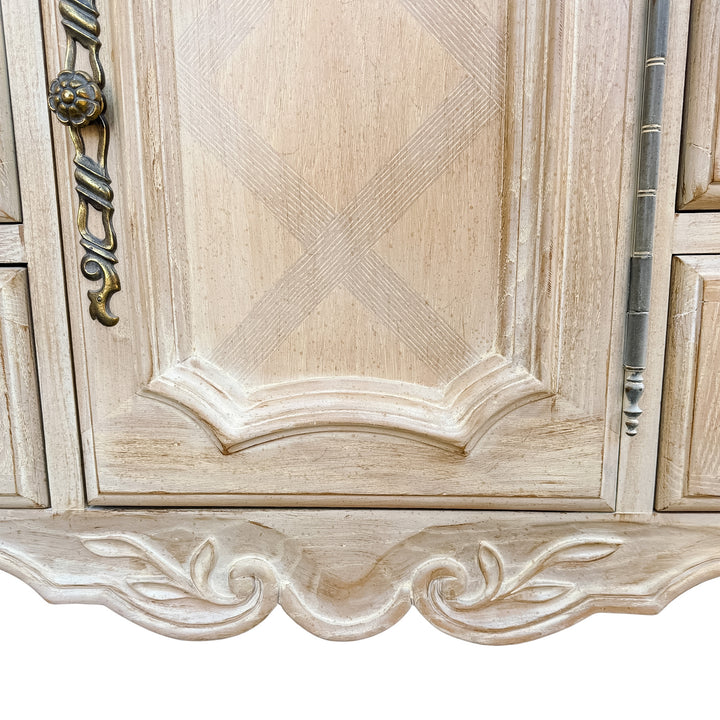 Drexel French Provincial Cabernet Blanc 9 Drawer Dresser  Credenza