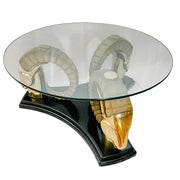 Drexel Heritage Hollywood Regency Ram Head Coffee Table