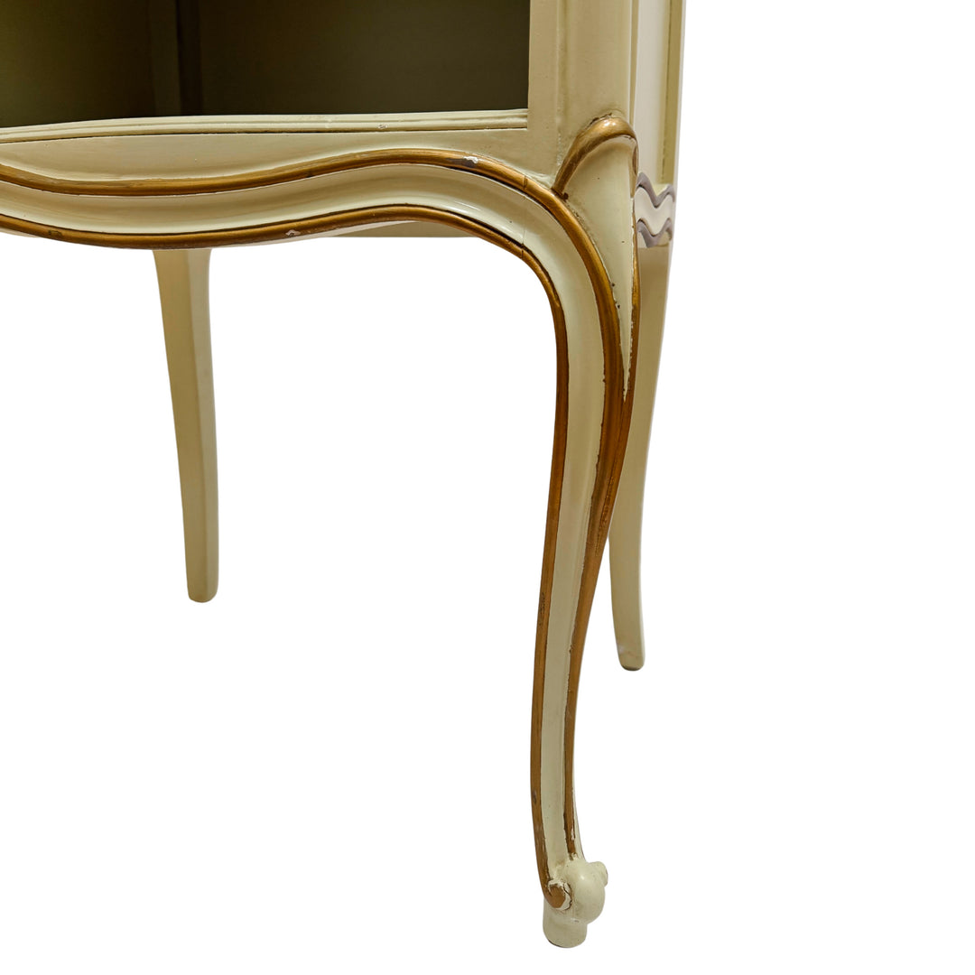 Drexel Touraine French Provincial Louis XV Style Crème Peinte Nightstands
