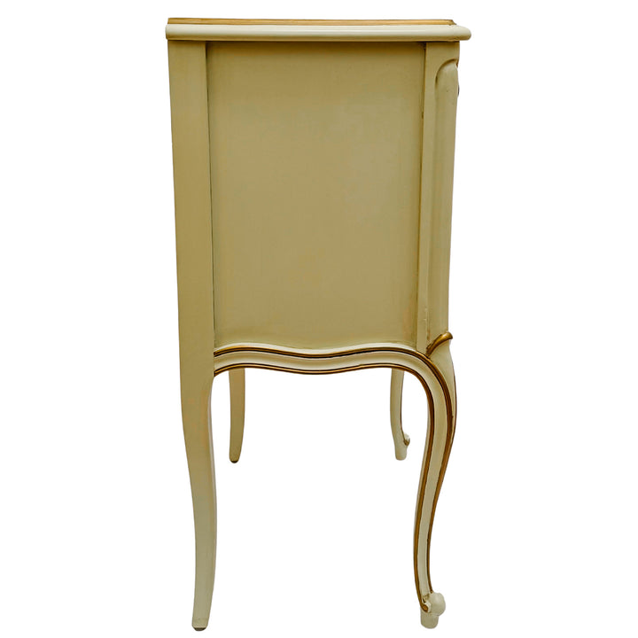 Drexel Touraine French Provincial Louis XV Style Crème Peinte Nightstands