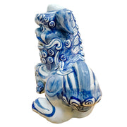 Vintage Pair Of Blue & White Shishi Guardian Lions