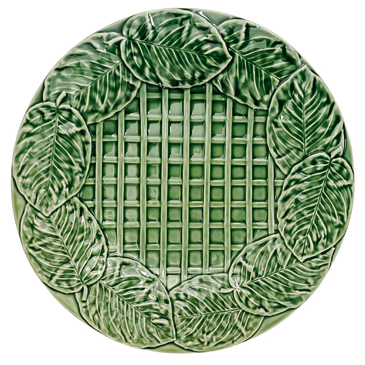 Bordallo Pinheiro Green Leaf Large 13" Chop Plate