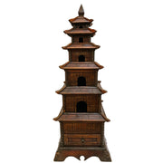 Vintage Chinese Split Reed Bamboo 6 Tier Pagoda Tower