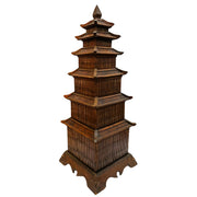 Vintage Chinese Split Reed Bamboo 6 Tier Pagoda Tower