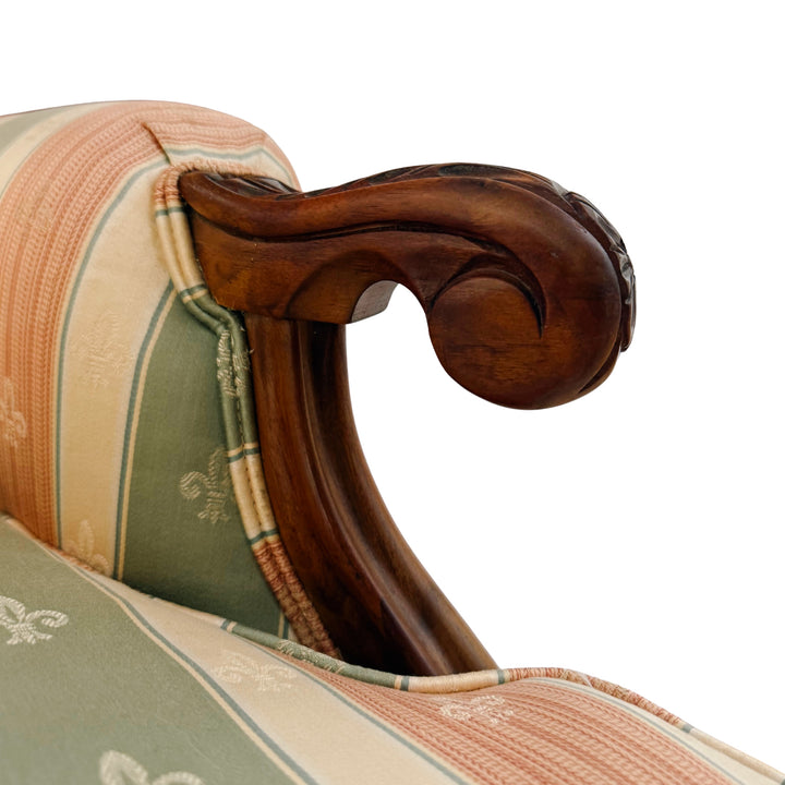 Early 20th Century Rococo Revival Italian Carved Bergere Armchair & Footstool