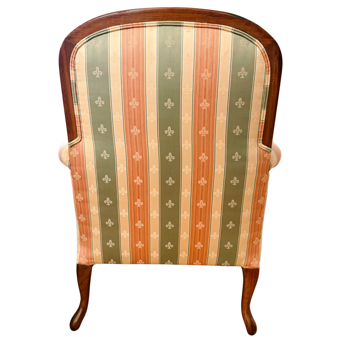 Early 20th Century Rococo Revival Italian Carved Bergere Armchair & Footstool