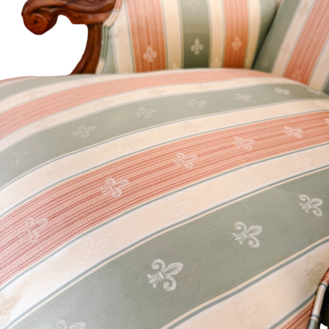 Early 20th Century Rococo Revival Italian Carved Bergere Armchair & Footstool