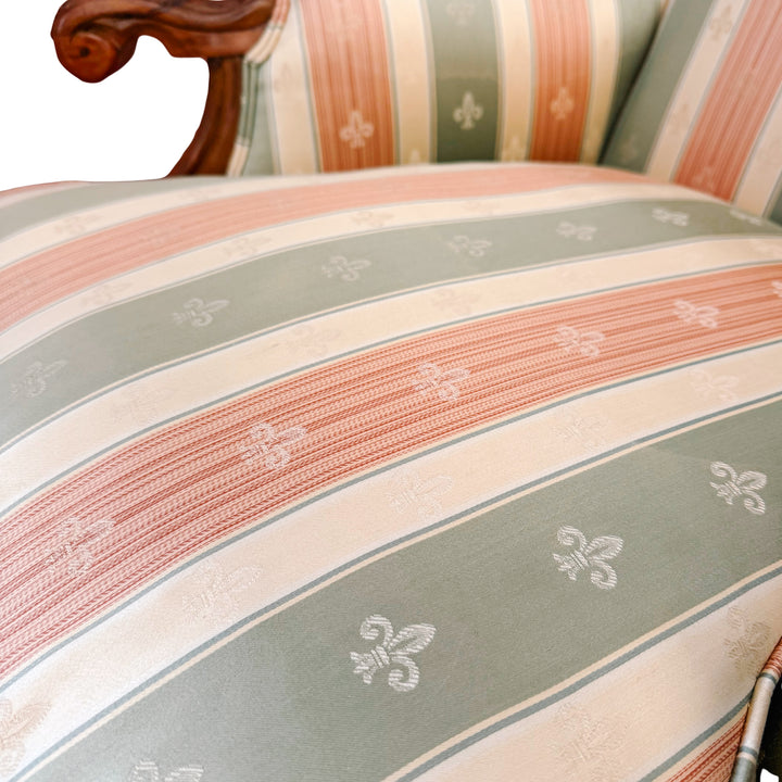 Early 20th Century Rococo Revival Italian Carved Bergere Armchair & Footstool