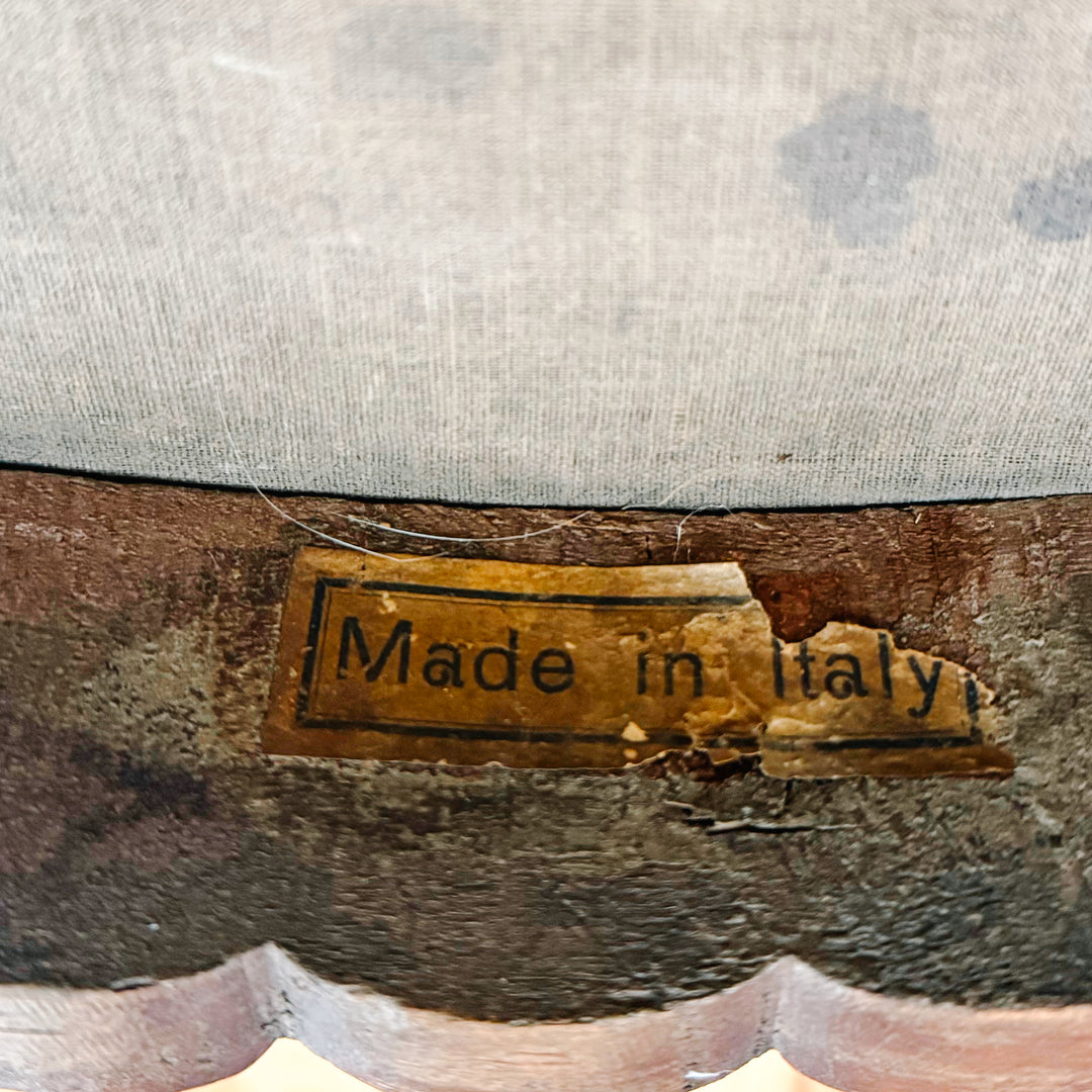 Early 20th Century Rococo Revival Italian Carved Bergere Armchair & Footstool