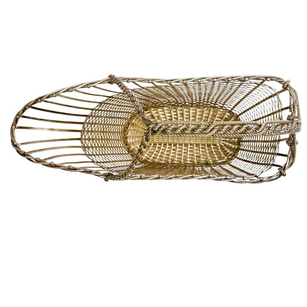 1960 Eisenberg-Lozano French Woven Silverplate Wine Basket