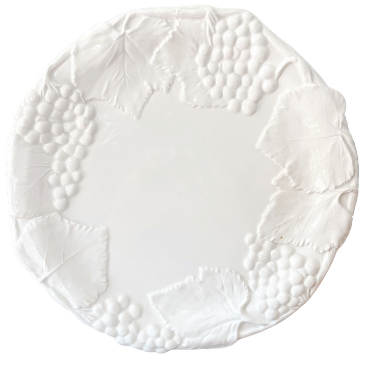 Embossed Grapevine Italian Whiteware Dinner Plates