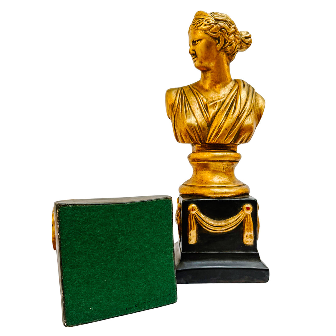 Empire Style Apollo & Diana Gilded Bust Bookends