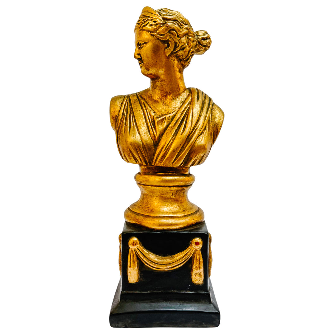 Empire Style Apollo & Diana Gilded Bust Bookends