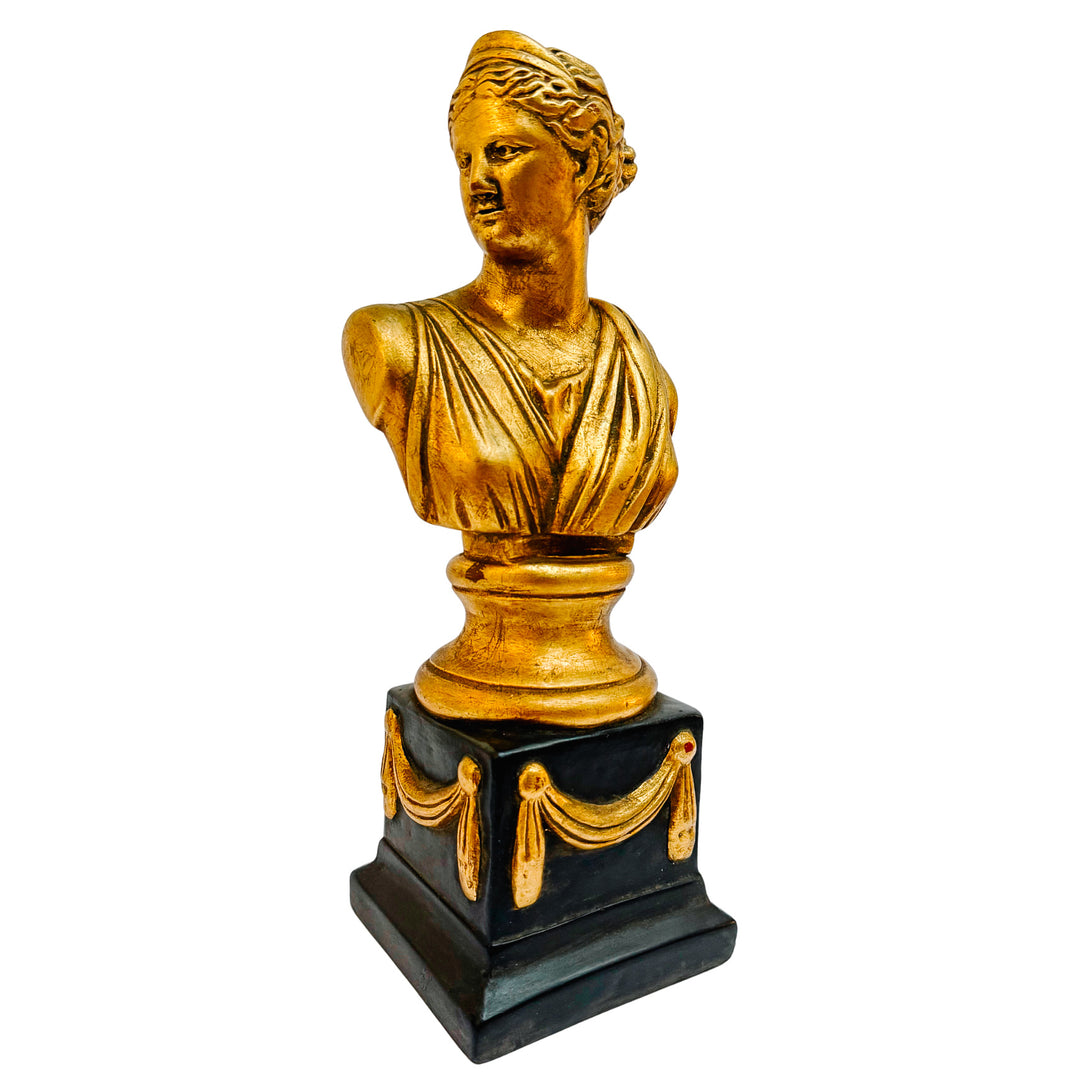 Empire Style Apollo & Diana Gilded Bust Bookends
