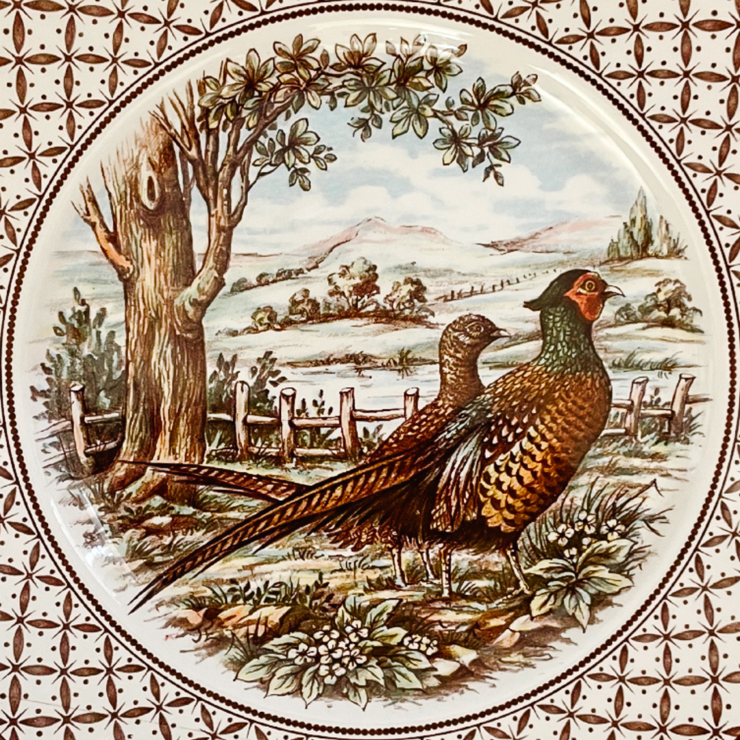 English Quails Woodland Thanksgiving Dinner Plates