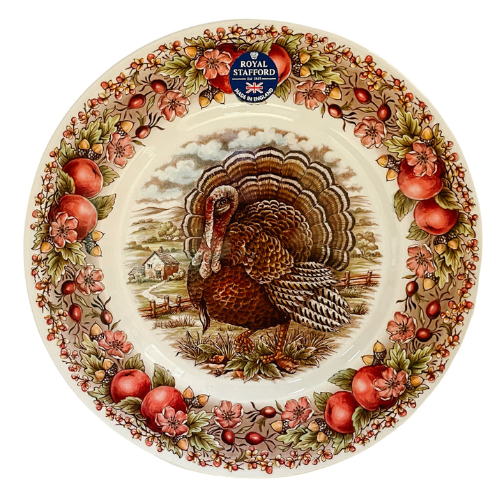 Royal Stafford England Thanksgiving Turkey Dinner Plates 