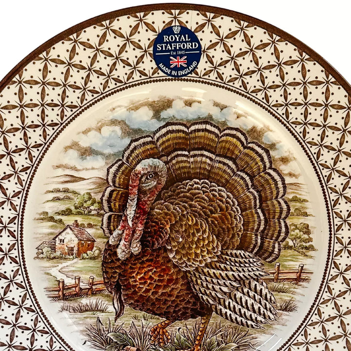 English Turkey Thanksgiving Dinner Plates 11"