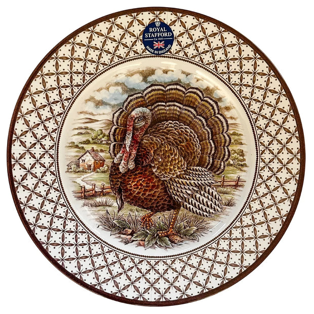 English Turkey Thanksgiving Dinner Plates 11"