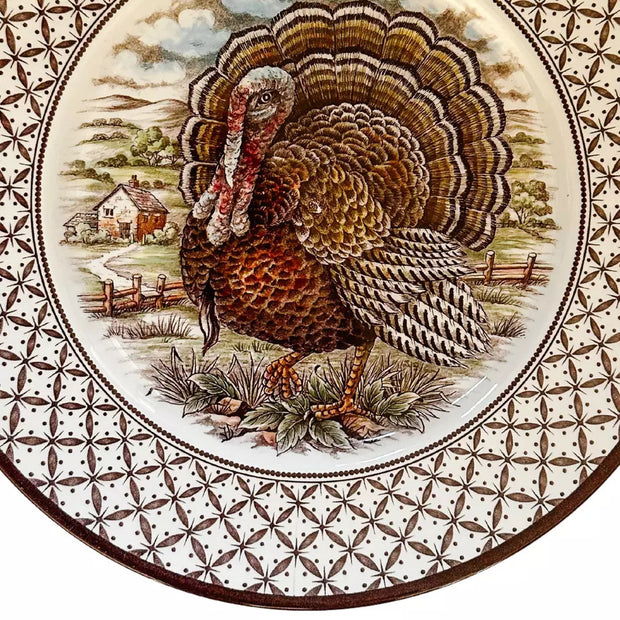 English Turkey Thanksgiving Dinner Plates 11"